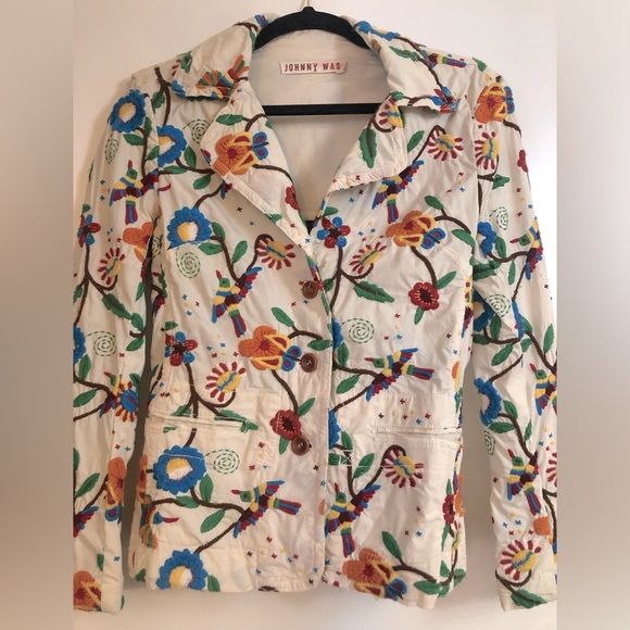 Johnny Was Embroidered Floral Beautiful Blazer - Picture 1 of 5